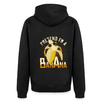 Bananen Kostüm Party Geschenk Lustiges Banane - Unisex Premium Bio Zip Hoodie - Schwarz - Hinten - Nico (187cm)