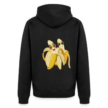 Sonnenbrille Lustiges Obst Geschenk Cooles Banane - Unisex Premium Bio Zip Hoodie - Schwarz - Hinten - Nico (187cm)