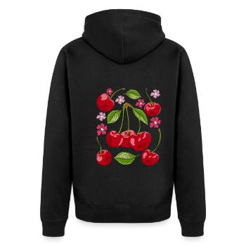 Sakura Cadeau de fruits d’été Cerisier Fleur - Veste à capuche bio Premium Unisexe - noir - Dos - Nico (187cm)