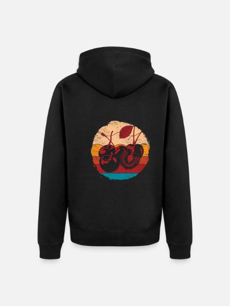 Cerise rétro - Veste à capuche bio Premium Unisexe - noir