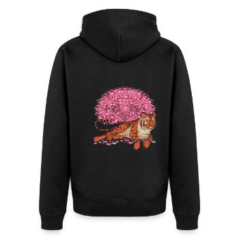 Cherry Blossom Tree Predator Cadeau Sakura Tiger - Veste à capuche bio Premium Unisexe - noir - Dos - Nico (187cm)