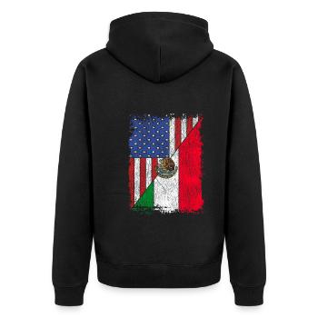 Drapeau mexicain USA Cadeau Mexique américain - Veste à capuche bio Premium Unisexe - noir - Dos - Nico (187cm)