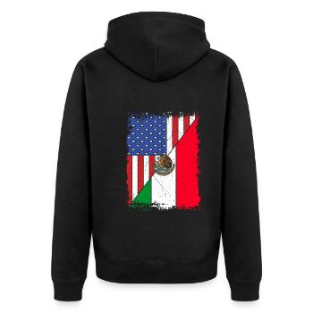 Drapeau mexicain des États-Unis Cadeau américain Mexique - Veste à capuche bio Premium Unisexe - noir - Dos - Nico (187cm)