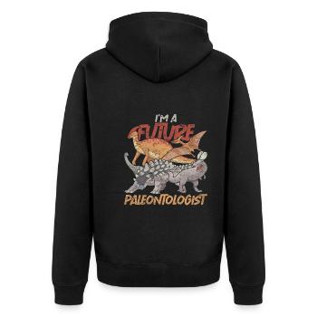 I am a future paleontologist paleontology - Unisex Premium Organic Zip Hoodie - black - Back - Nico (187cm)