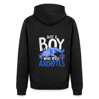Un seul garçon qui aime axolotl Salamandre Axolotl - Veste à capuche bio Premium Unisexe - noir - Dos - Nico (187cm)