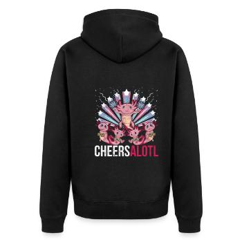 Cheersalotl Pet Gift Cheerleader Axolotl - Veste à capuche bio Premium Unisexe - noir - Dos - Nico (187cm)