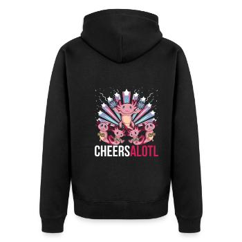 Cheersalotl Amphibian Cadeau Cheerleading Axolotl - Veste à capuche bio Premium Unisexe - noir - Dos - Nico (187cm)