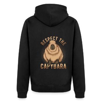 Amoureux des animaux Cadeau de rongeurs Drôle Capybara - Veste à capuche bio Premium Unisexe - noir - Dos - Nico (187cm)