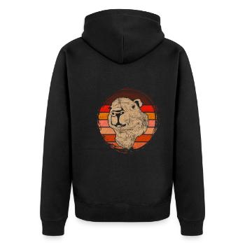 Mignon Rongeur Animal Cadeau Rétro Capybara - Veste à capuche bio Premium Unisexe - noir - Dos - Nico (187cm)