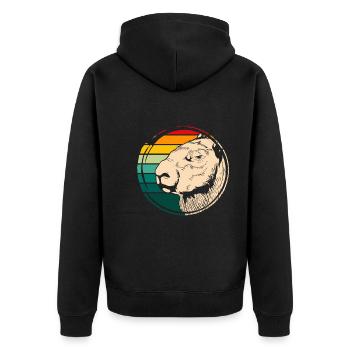 Animal Lover Rodent Gift Retro Capybara - Veste à capuche bio Premium Unisexe - noir - Dos - Nico (187cm)