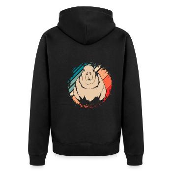 Rétro rongeur animal amoureux cadeau Capybara - Veste à capuche bio Premium Unisexe - noir - Dos - Nico (187cm)