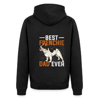 Meilleur Frenchie Daddy Gift Dogs Bulldog - Veste à capuche bio Premium Unisexe - noir - Dos - Nico (187cm)