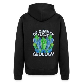 Collecteur de roches de quartz Bien sûr, j’aime la géologie - Veste à capuche bio Premium Unisexe - noir - Dos - Nico (187cm)