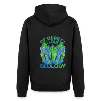 Géologue de quartz Bien sûr, j’aime la géologie - Veste à capuche bio Premium Unisexe - noir - Dos - Nico (187cm)