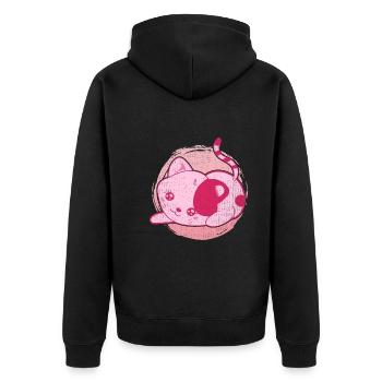 Chat amoureux animal de compagnie cadeau Kawaii Cat - Veste à capuche bio Premium Unisexe - noir - Dos - Nico (187cm)