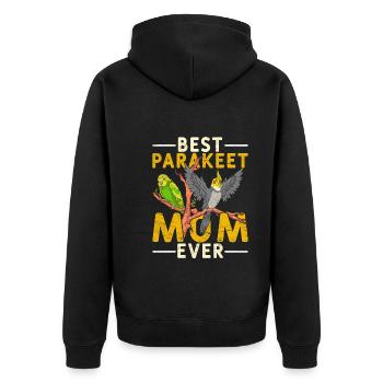 Beste Sittich Mama Muttertag Geschenk Sittich - Unisex Premium Bio Zip Hoodie - Schwarz - Hinten - Nico (187cm)