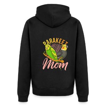 Vogelliebhaber Mama Muttertag Geschenk Sittich - Unisex Premium Bio Zip Hoodie - Schwarz - Hinten - Nico (187cm)