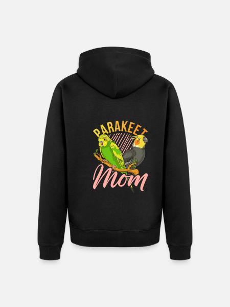 Amante degli uccelli Mamma Festa della mamma Regalo Parrocchetto - Felpa con cappuccio ecologica premium unisex - nero
