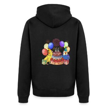 Vogel Tier Geburtstagsfeier Geschenk Sittich - Unisex Premium Bio Zip Hoodie - Schwarz - Hinten - Nico (187cm)
