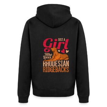 Juste une fille qui aime les Rhodesian Ridgebacks - Veste à capuche bio Premium Unisexe - noir - Dos - Nico (187cm)