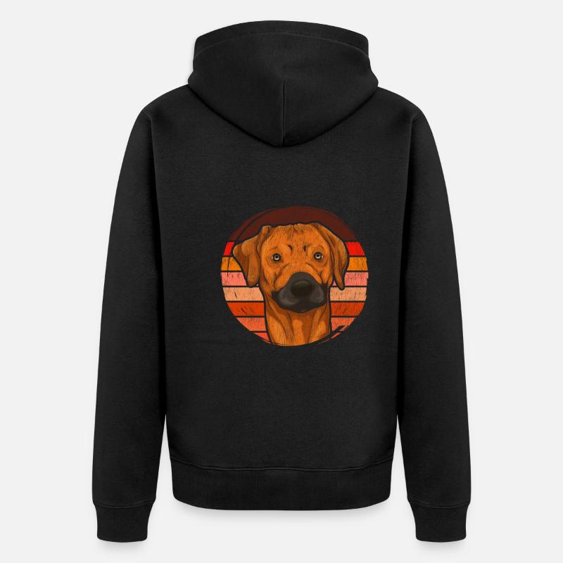 Rétro Rhodesian Ridgeback - Veste à capuche bio Premium Unisexe - noir