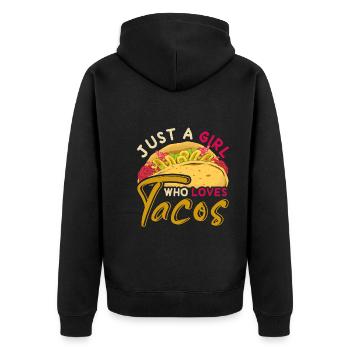 Taco cadeau mexicain pour fille de restauration rapide - Veste à capuche bio Premium Unisexe - noir - Dos - Nico (187cm)