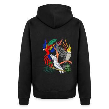 Cockatiel Cacatoès Oiseau Animal Cadeau Perroquet - Veste à capuche bio Premium Unisexe - noir - Dos - Nico (187cm)