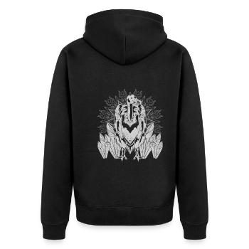 Crystals Bird of Prey Scavengers Gift Vulture - Unisex Premium Organic Zip Hoodie - black - Back - Nico (187cm)