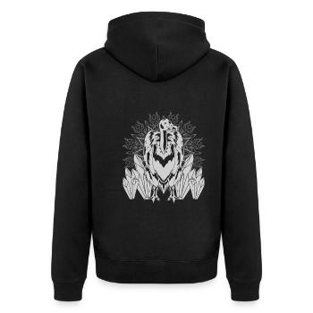 Bird of Prey Crystals Scavengers Gift Vulture - Unisex Premium Organic Zip Hoodie - black - Back - Nico (187cm)