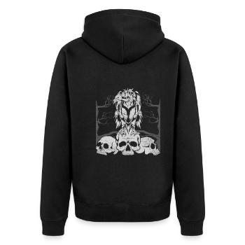 Scavenger Bird of Prey Gift Skull Vulture - Unisex Premium Organic Zip Hoodie - black - Back - Nico (187cm)