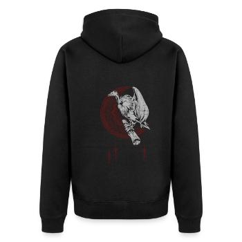 Bird of Prey Gift Crescent Moon Dreamcatcher Vulture - Unisex Premium Organic Zip Hoodie - black - Back - Nico (187cm)