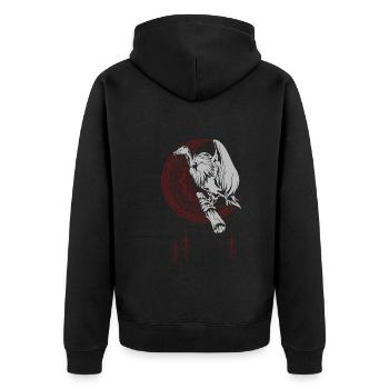 Scavengers Gift Crescent Moon Dreamcatcher Vulture - Unisex Premium Organic Zip Hoodie - black - Back - Nico (187cm)