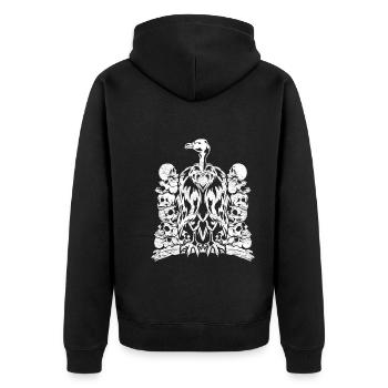 Skulls Scavengers Bird of Prey Gift Vulture - Unisex Premium Organic Zip Hoodie - black - Back - Nico (187cm)