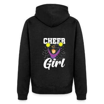 Cheerleading Cheer Mädchen Geschenk Cheerleader - Unisex Premium Bio Zip Hoodie - Schwarz - Hinten - Nico (187cm)