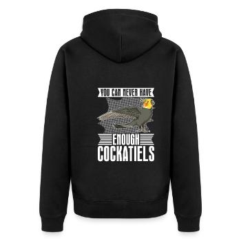 Oiseau Perroquet Cadeau Cockatiel Drôle - Veste à capuche bio Premium Unisexe - noir - Dos - Nico (187cm)