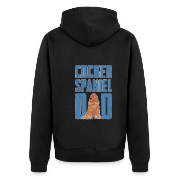 Dogs Daddy Father's Day Gift Cocker Spaniel - Unisex Premium Organic Zip Hoodie - black - Back - Nico (187cm)