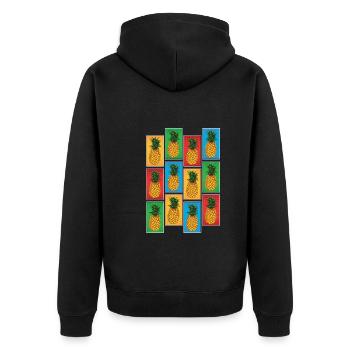 Exotic Fruit Fruit Gift Pop Art Pineapple - Unisex Premium Organic Zip Hoodie - black - Back - Nico (187cm)