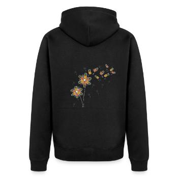 Tropical Fruit Fruit Gift Dandelion Pineapple - Unisex Premium Organic Zip Hoodie - black - Back - Nico (187cm)