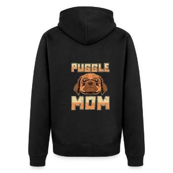 Puggle Mom Dogs Mother's Day Gift Puggle - Unisex Premium Organic Zip Hoodie - black - Back - Nico (187cm)