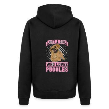 Just A Girl Who Loves Puggles Dogs Puggle - Unisex Premium Organic Zip Hoodie - black - Back - Nico (187cm)