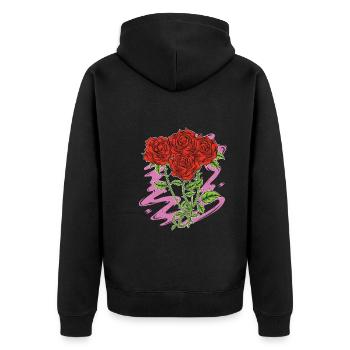 Jardin botanique Fleurs Fleurs Cadeau Roses - Veste à capuche bio Premium Unisexe - noir - Dos - Nico (187cm)