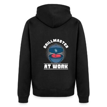Grill Master BBQ Party Gift Funny BBQ - Unisex Premium Organic Zip Hoodie - black - Back - Nico (187cm)