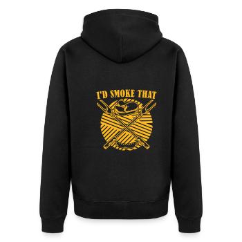 Steak Grill Master BBQ Gift Funny Grilling - Unisex Premium Organic Zip Hoodie - black - Back - Nico (187cm)