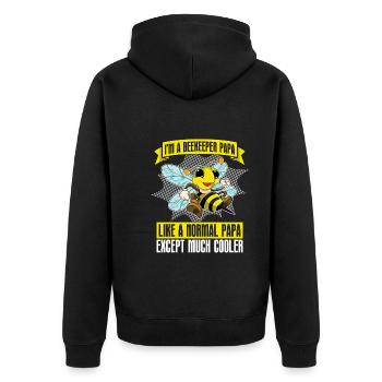 Beekeeper Dad Father's Day Gift Bee Beekeeper - Unisex Premium Organic Zip Hoodie - black - Back - Nico (187cm)