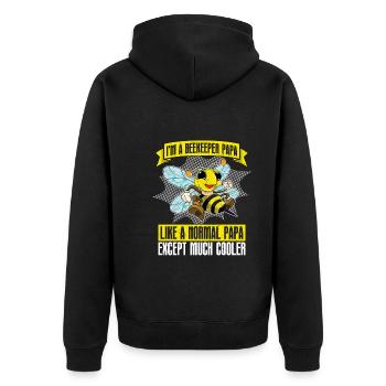 I'm a beekeeper dad like a normal just cooler - Unisex Premium Organic Zip Hoodie - black - Back - Nico (187cm)