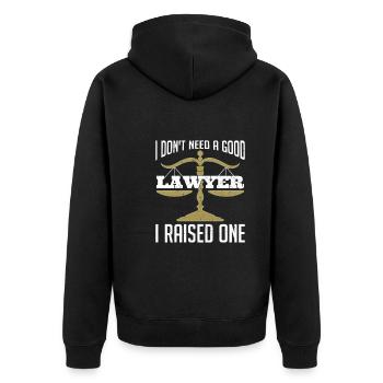 Je n’ai pas besoin d’un bon avocat Drôle d’avocat - Veste à capuche bio Premium Unisexe - noir - Dos - Nico (187cm)
