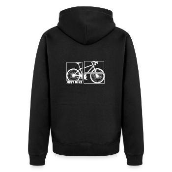 biketour vélo vélo gravelbike bike tour - Veste à capuche bio Premium Unisexe - noir - Dos - Nico (187cm)