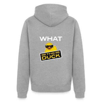 Squeaky Duck, Rubber Ducky, What the Duck, Ducks - Unisex Premium Organic Zip Hoodie - heather grey - Back - Nico (187cm)