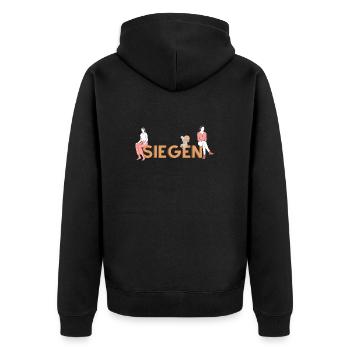 Siegen - Siegerland - Unisex Premium Bio Zip Hoodie - Schwarz - Hinten - Nico (187cm)