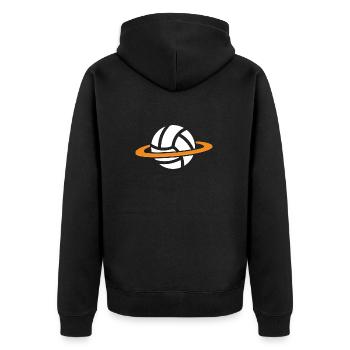 handball handballspieler handball-galaxy - Unisex Premium Bio Zip Hoodie - Schwarz - Hinten - Nico (187cm)